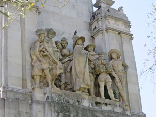 2017-04-12_5 MADRID-Urlaub (72) Plaza de España - Monumento a Cervantes - Rinconete y Cortadillo ( Federico Coullaut-Valera Mendigutia, 1960)